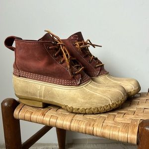 Vintage ll bean boots red and white size 8